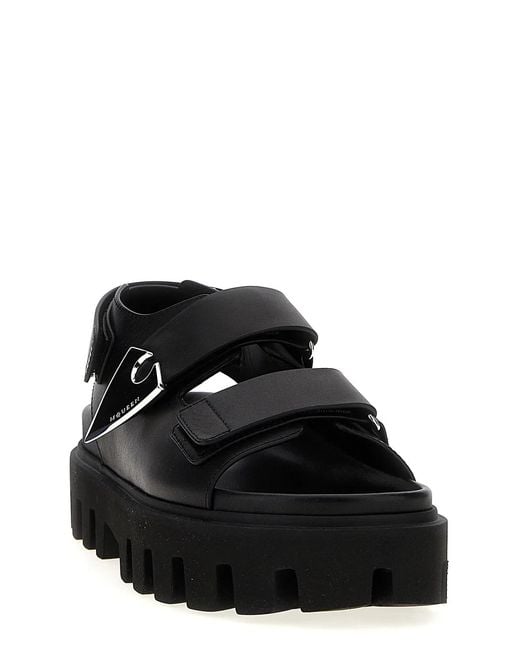 McQueen Black 'Parachute' Sandals