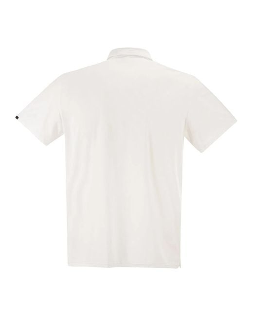 Rrd White Stretch Oxford Polo Shirt for men