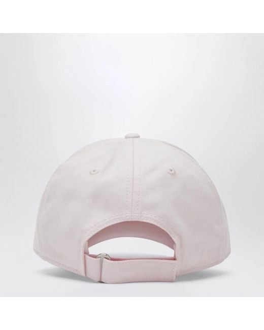 Moncler White Baseball Cap With Logo Patch