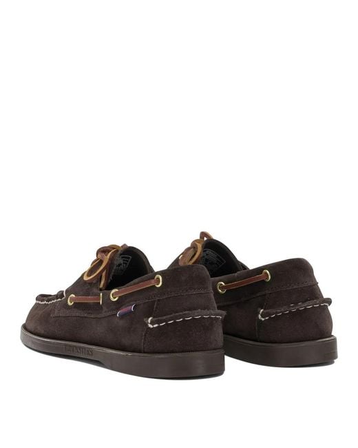 Sebago Brown "Portland Artisan" Lace-Up Loafers for men