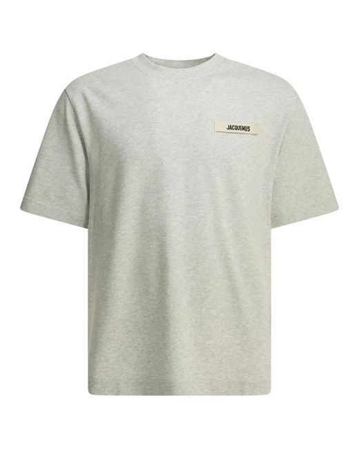 Jacquemus White "Gros Grain" Crew-Neck T-Shirt for men