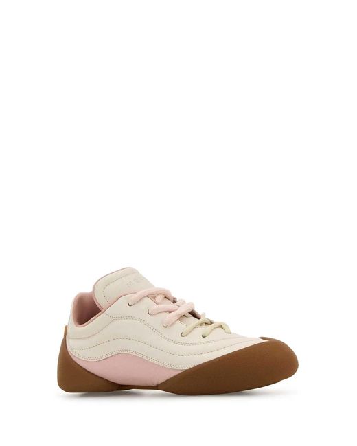 McQueen White Two-Tone Leather Flexion Sneakers