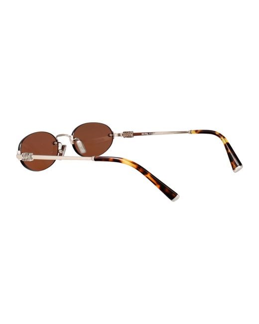 Miu Miu Brown Metal Sunglasses