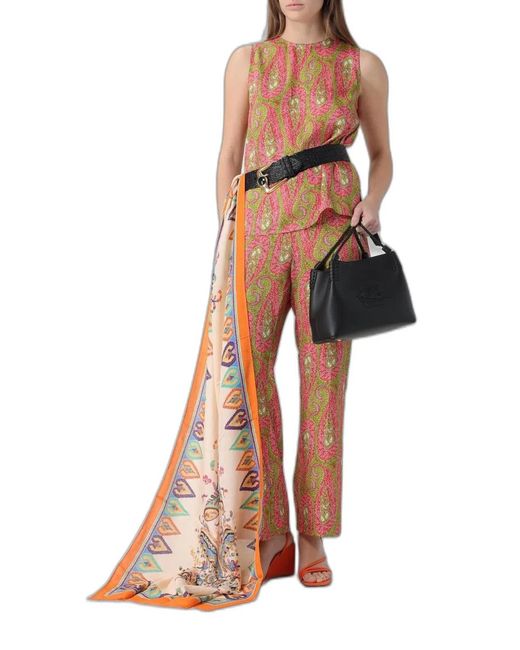 Etro Pink Silk Scarf