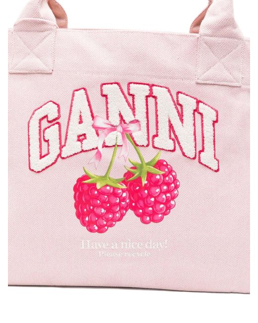 Ganni Pink Medium Trapeze Shopper Bag