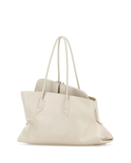 The Attico Natural 'La Passeggiata Medium' Top Handle