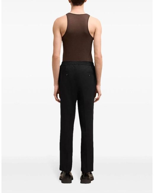 AMI Black Straight-Leg Tailored Pants for men