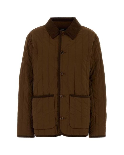 A.P.C. Brown Stretch Nylon Leone Jacket