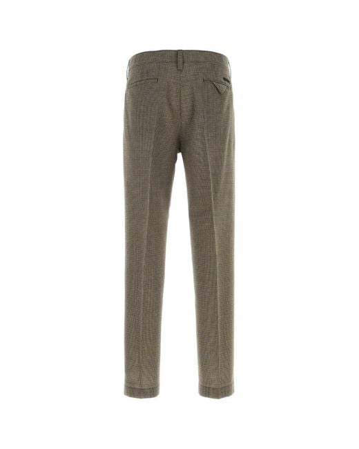 Prada Gray Embroidered Wool Pant for men