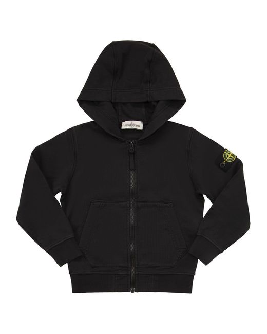 Stone Island Black Hooded Sweatshirt With Badge
