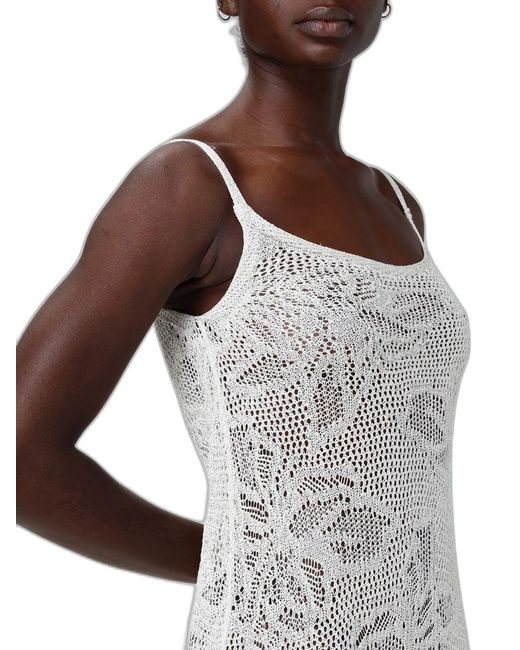 Fabiana Filippi White Crochet Midi Dress