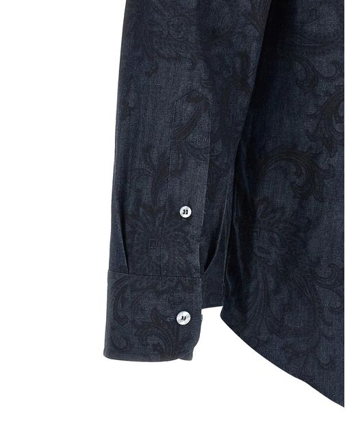 Etro Blue 'Paisley Ramage' Shirt for men