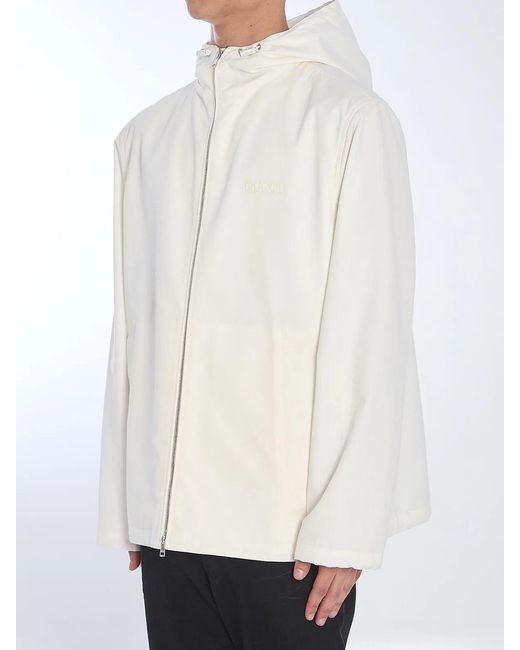 Gucci White Zip-Up Jacket With Logo Print for men