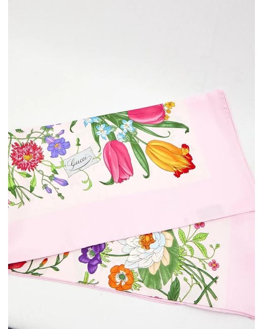Gucci White Silk Twill Printed Carré