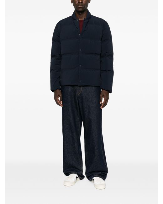 Herno Blue Quilted Press-Stud Jacket for men