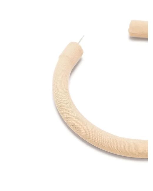 Maison Margiela White Mm6 Large Open Hoop Earrings