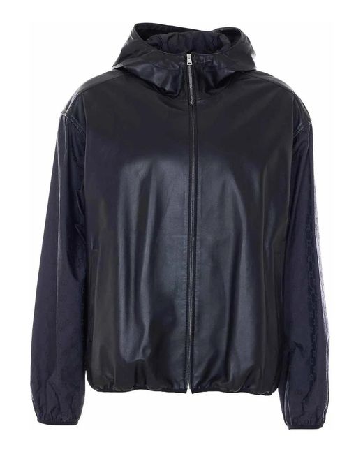 Gucci Blue Hooded Bomber for men