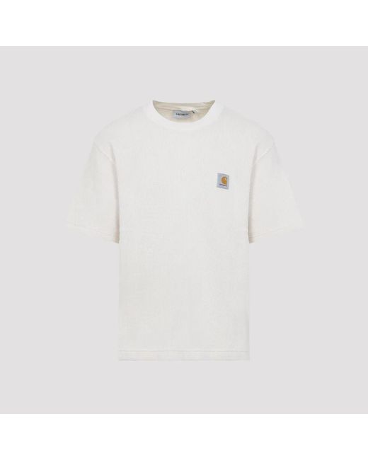 Carhartt White Light Nelson Waffle Cotton T-Shirt for men