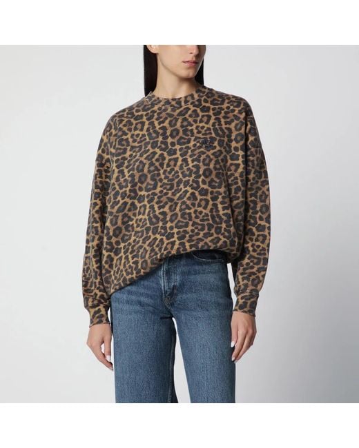 Anine Bing Black Miles Hoodie With Leopard Print