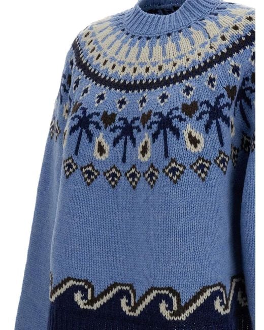 Alanui Blue Wool Sweater