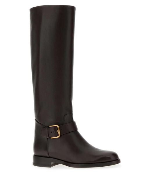 Dolce & Gabbana Black Dolce & Gabbana Chocolate Leather Boots