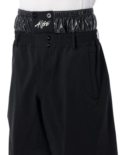 Moncler Genius Black Moncler X A$Ap Rocky Logo Print Technical Shorts for men