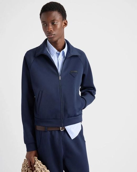 Prada Blue Fleece Zip for men