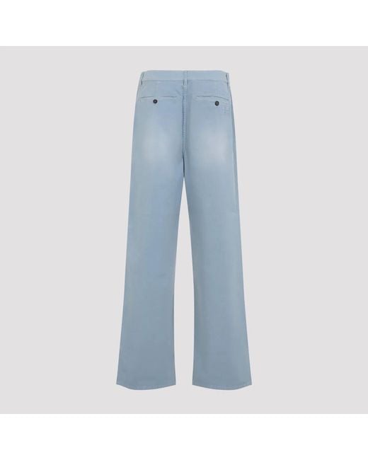 Miu Miu Blue Astrale Cotton Trousers