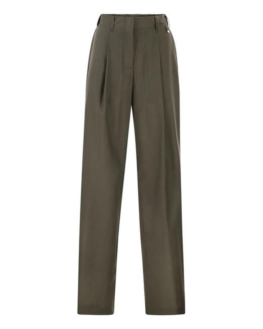 Herno Green Military Elastane Trousers
