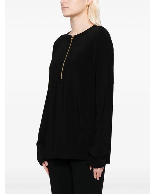 Stella McCartney Black Iconic Zip Detailed Top