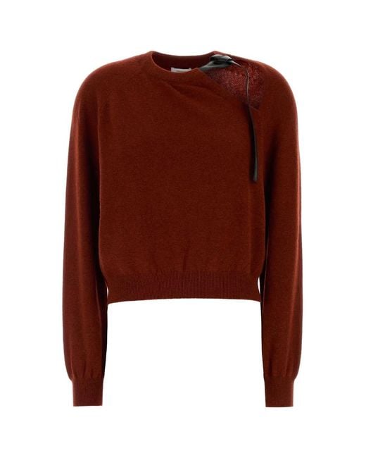 Ferragamo Brown Salvatore Brick Wool Blend Sweater