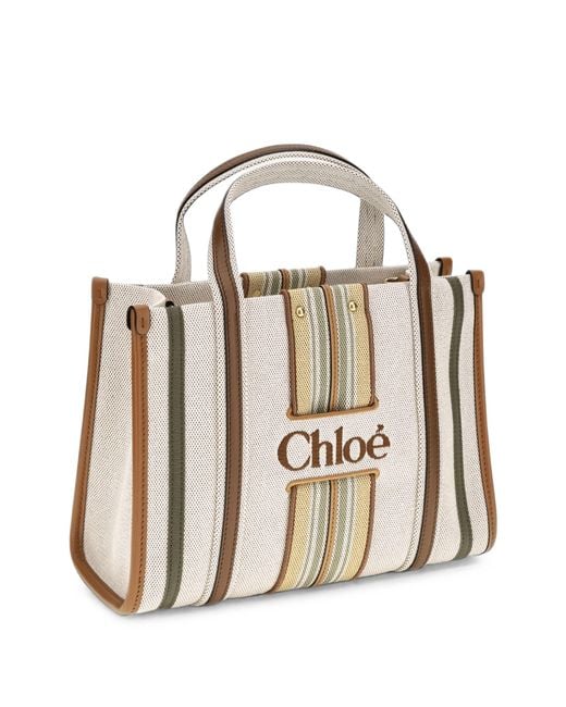 Chloé White Chloe Small Woody Loop Tote Bag