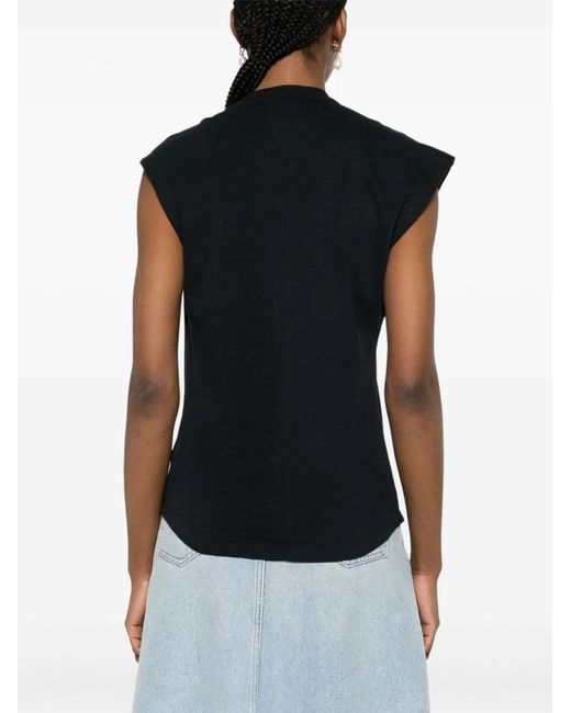 Isabel Marant Black Asymmetric Organic Cotton T Shirt