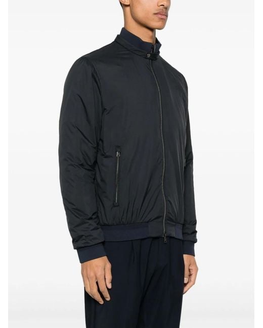 Herno Blue Zipped Blouson Jacket for men