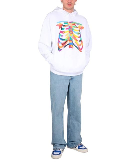 Marcelo Burlon White Rib Cage Sweatshirt for men
