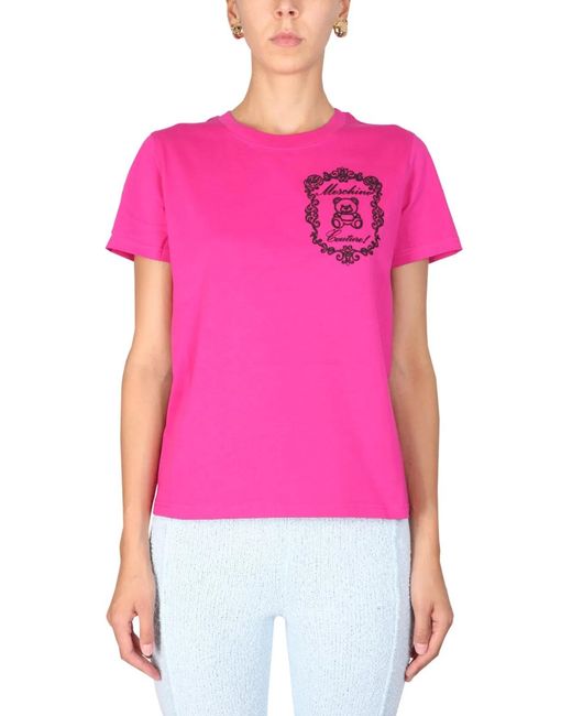Moschino Pink T-Shirt With Logo