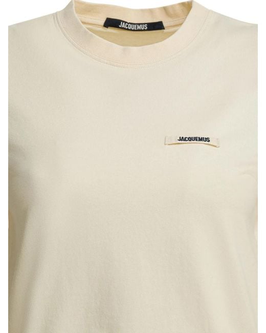 Jacquemus Natural "Gros Grain" Crewneck T-Shirt