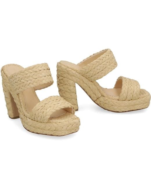 Bottega Veneta Metallic Canalazzo Raffia Mules