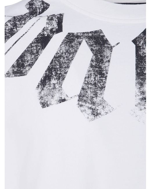 Palm Angels White "Big Neck Logo" Loose Tee for men