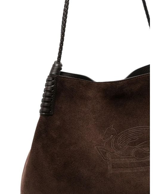 Etro Black Large Leather Tote Bag