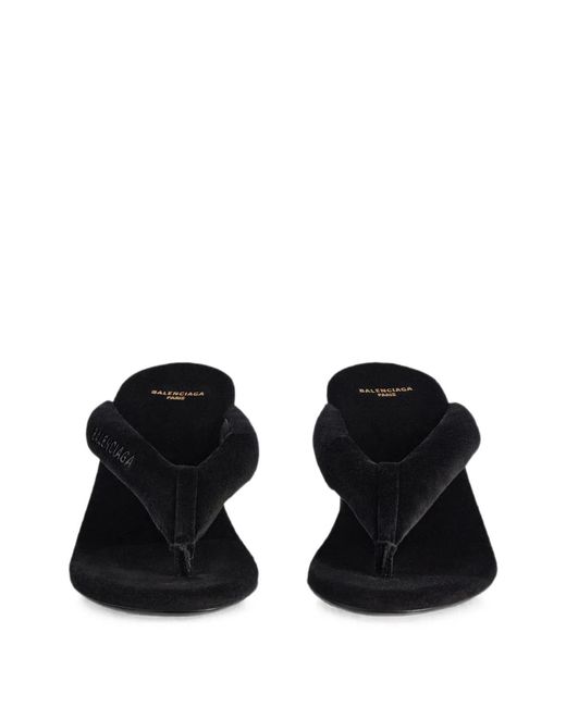 Balenciaga Black Gaeta Wedge Thong Sandals