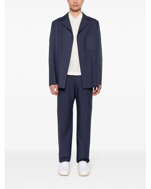 Fendi Blue Wool Pant for men