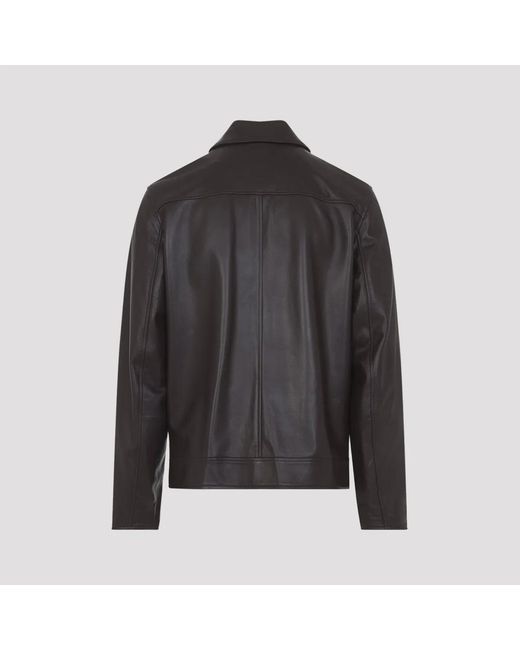 Paul Smith Black Regular Fit Leather Jacket for men