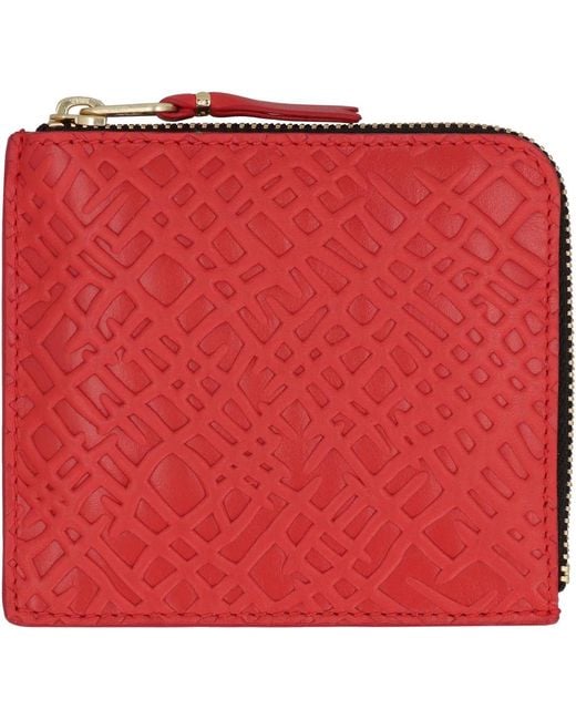Comme des Garçons Red Wallet Leather Zipped Coin Purse for men