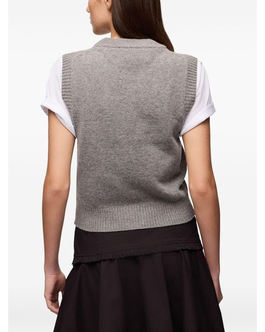 Ganni Gray Wool Polyamide Vest