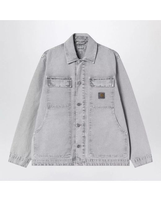 Carhartt Gray Og Arctic Jacket Chalk Wash for men
