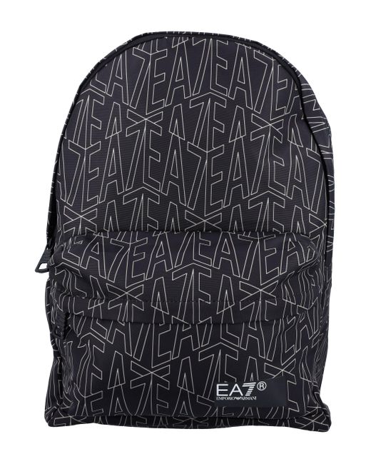 EA7 Blue Printed Backpack for men