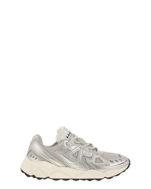 RUN OF White Leather And Fabric Trainers for men