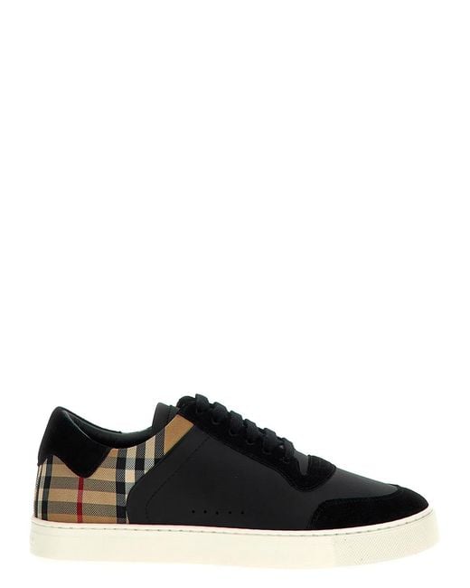 Burberry Black Check Insert Sneakers for men