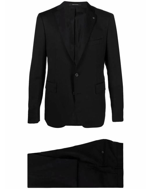 Tagliatore Blue Classic Suit With Constructed Shoulder for men